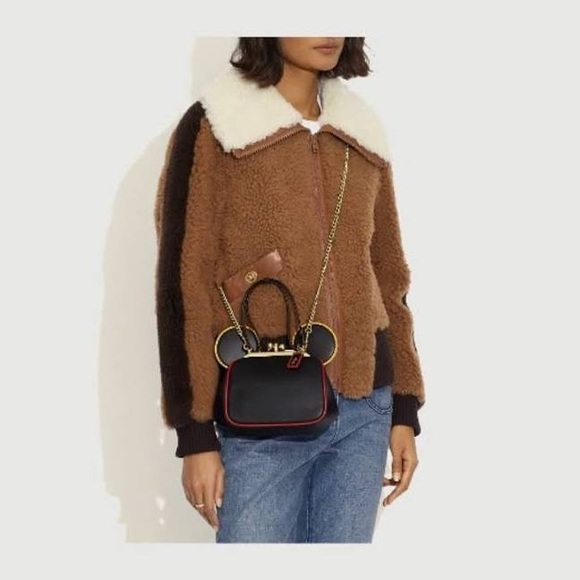 NWT COACH Disney Mickey Mouse X Keith Haring Kisslock Leather Bag Crossbody - Picture 9 of 12